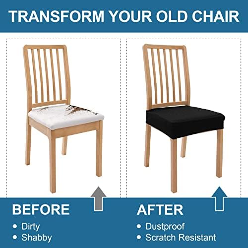 Smiry Waterproof Seat Covers Set of 4 for Dining Chairs Black