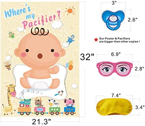 ADJOY Pin The Pacifier Baby Shower Game