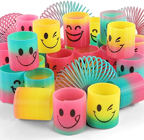 30 Pack Spring Rainbow Magic Fidget Stress Coil Mini Springs Bulk Toys