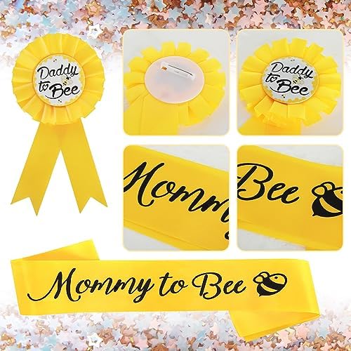 Grevosea Baby Shower Sash Badge Set for Mom and Dad