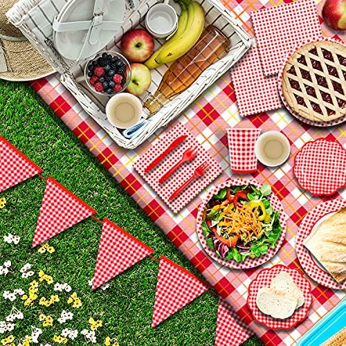 Gatherfun Gingham Party Supplies Set of 25