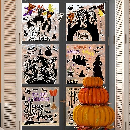 GreenPine 6Pcs Halloween Window Clings