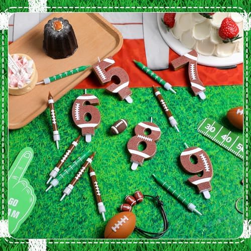 Photect Football 9th Birthday Candle Cake Topper Decorations