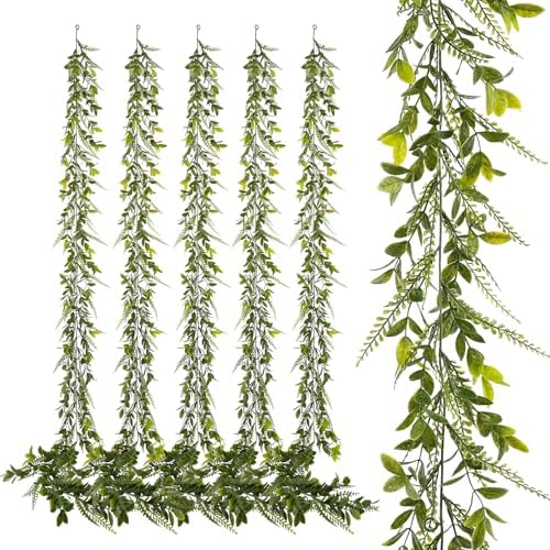 6 Pack Artificial Greenery Garland for Home Decor