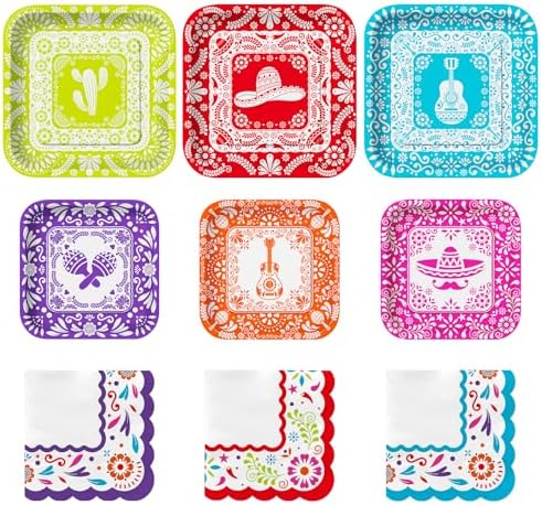 Fiesta Party Supplies Kit for 48 Mexican Celebration Plates Napkins Decor