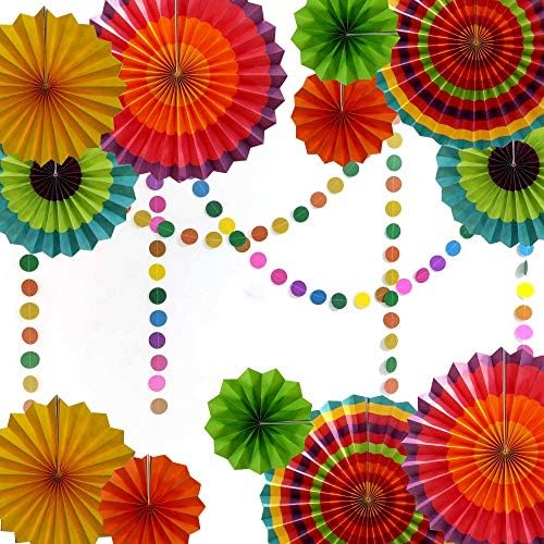 Hola Fiesta Paper Fans Set of 12 for Celebrations