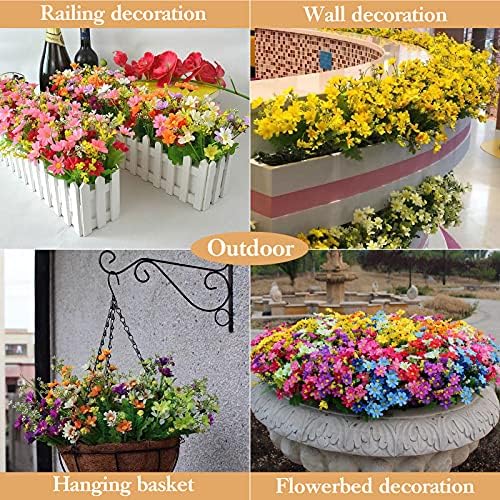 6 Bundles Outdoor Artificial Flowers for Decoration