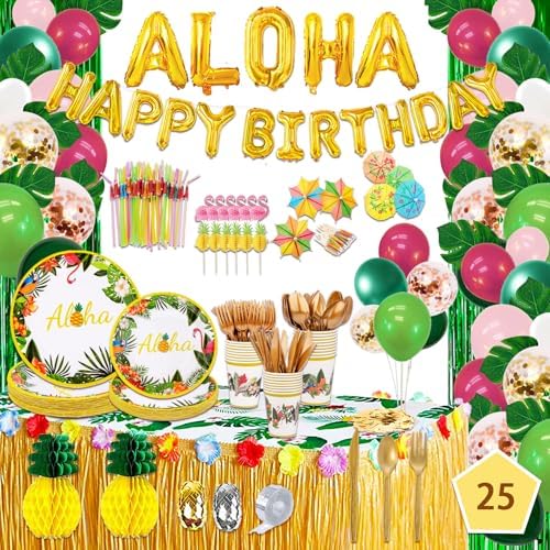 UJoyant 323 Piece Hawaiian Party Decor Kit