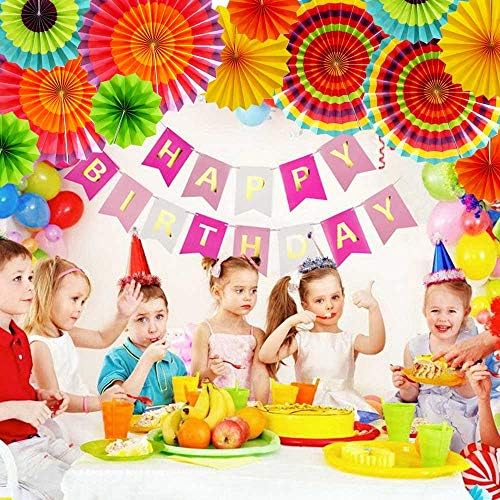 Hola Fiesta Paper Fans Set of 12 for Celebrations
