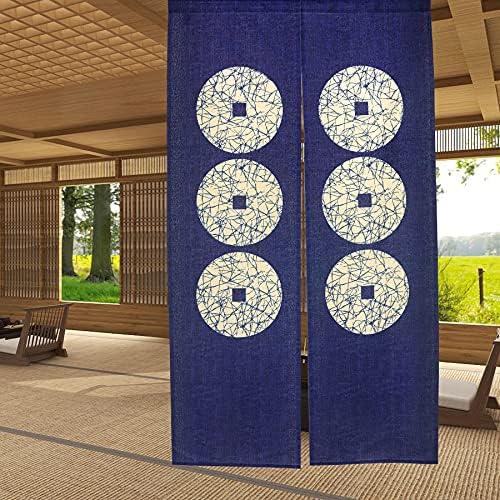 LIGICKY Japanese Style Noren Door Curtain Six Coins Pattern 335x59in