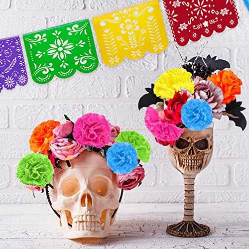 Syhood 50 Pcs Mexican Marigold Garland Decorations with Stems