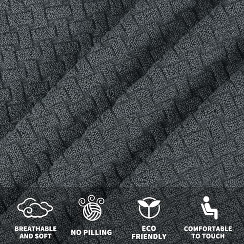 JIVINER Stretch Recliner Chair Covers 4 Piece Set Dark Gray