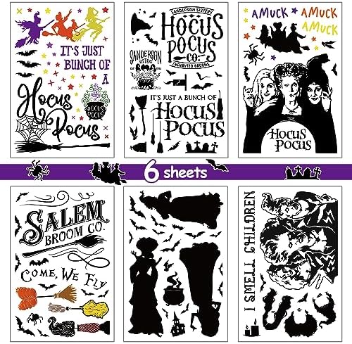 GreenPine 6Pcs Halloween Window Clings