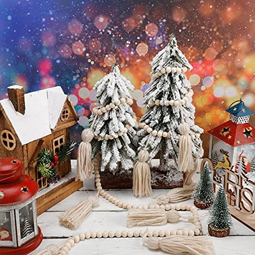 Boho Tassel Garland with Wooden Beads 98ft Wall Decor 1
