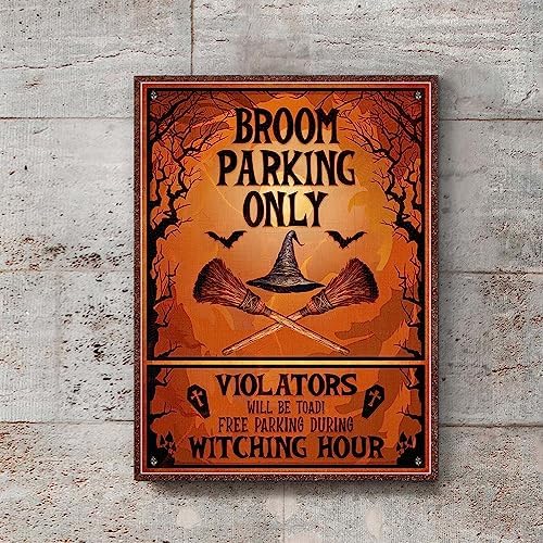 Witch Parking Halloween Metal Sign 118x157 Inches