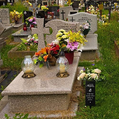 Geosar Metal Flower Vase for Cemetery Memorial Decor