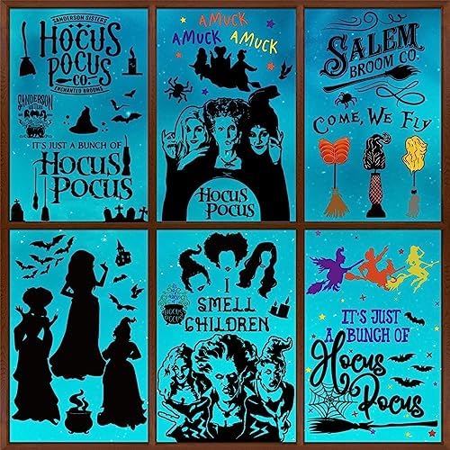 GreenPine 6Pcs Halloween Window Clings