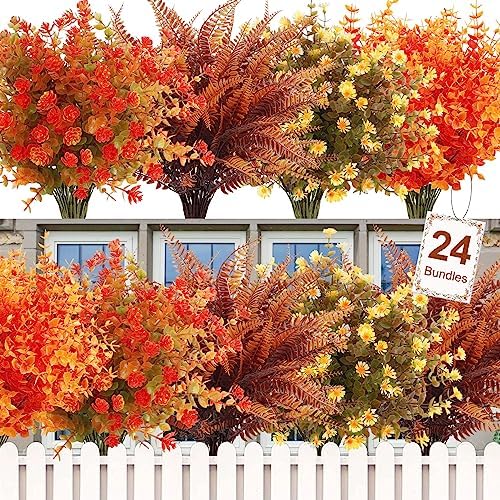 Ouddy Decor 24 Bundle Artificial Fall Flowers Set 1