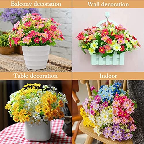 6 Bundles Outdoor Artificial Flowers for Decoration
