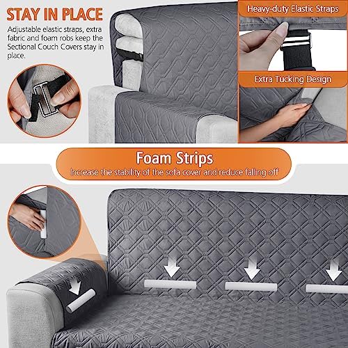 Vansofy Reversible L Shaped Sofa Slipcover for Pets