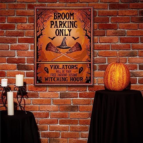 Witch Parking Halloween Metal Sign 118x157 Inches