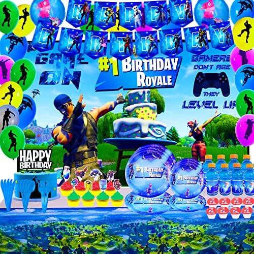 Gaming Party Supplies Birthday Decoration Set 142 Pack