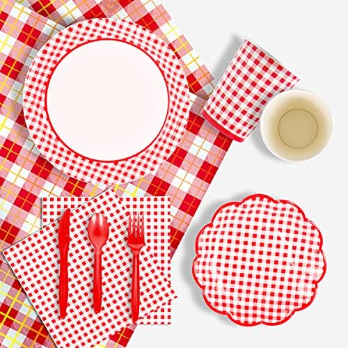 Gatherfun Gingham Party Supplies Set of 25