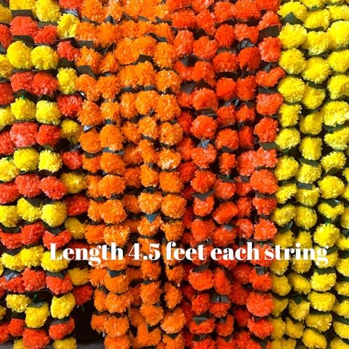 LOVENSPIRE 5 String Marigold Garland for Home Decor