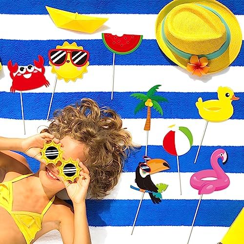 Summer Pool Beach Photo Booth Props 30 Pack