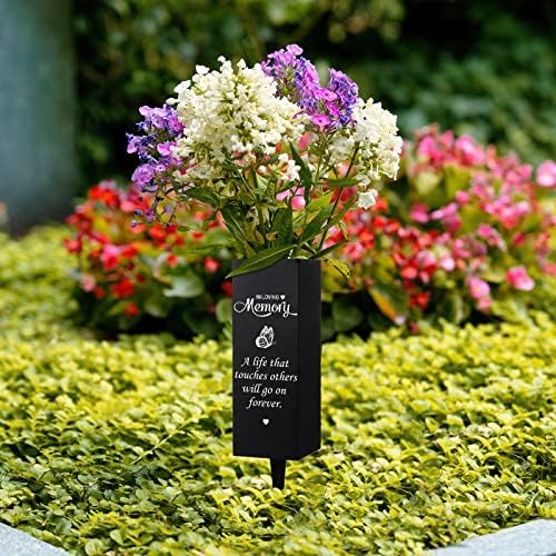 Geosar Metal Flower Vase for Cemetery Memorial Decor