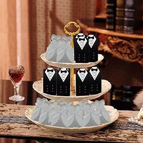 100pcs Wedding Favor Box Set Dress Tuxedo