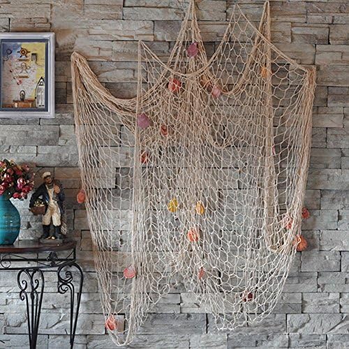 Rosoz Nature Fish Net Wall Decor with Shells