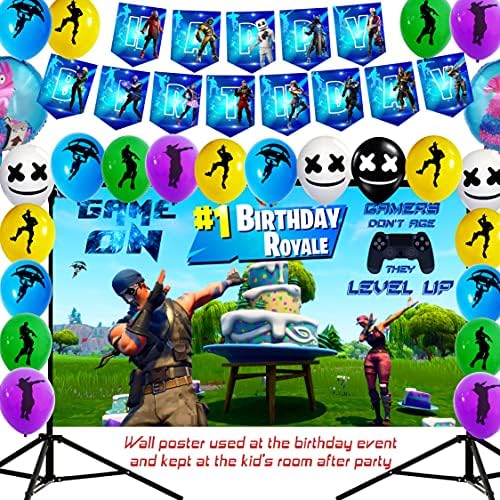 Gaming Party Supplies Birthday Decoration Set 142 Pack